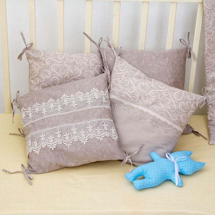 Комплект в круглую кроватку "Версаль", цв бежевый, бамбук 200гм 418-12