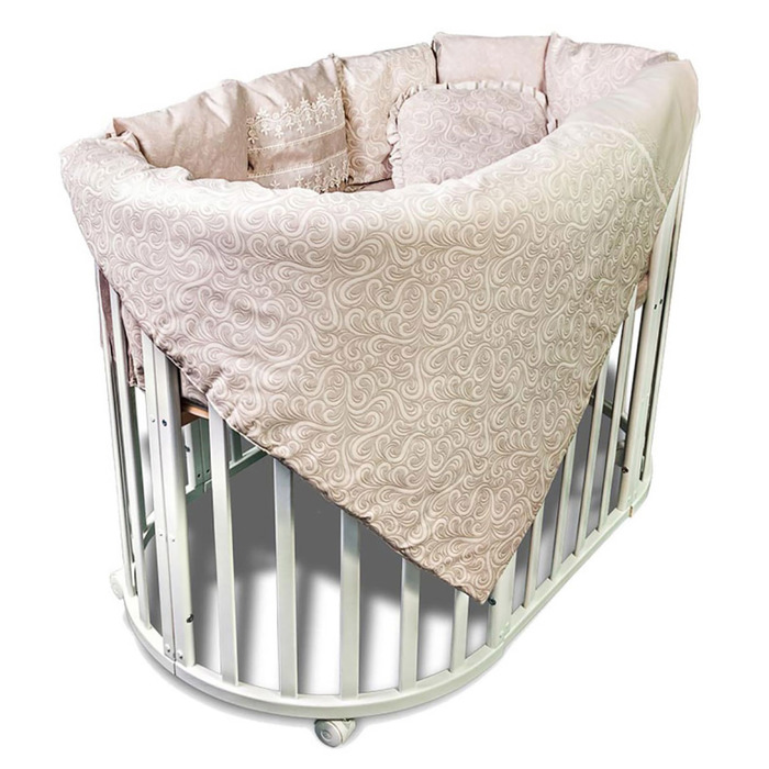 Комплект в круглую кроватку "Версаль", цв бежевый, бамбук 200гм 418-12