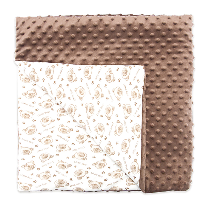 Плед "Горошек" 90х90, цв шоколадный, вельбоа пэ100, трикотаж хл100, синтепон 100гм 570/9