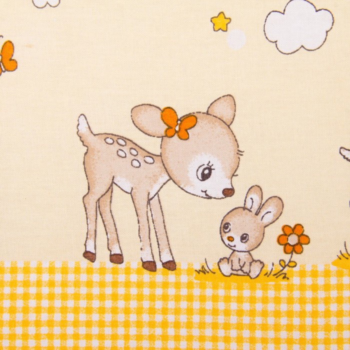 Борт "Оленята" 360х38, цв бежевый, бязь хл100, холлофайбер 400гм 127/4