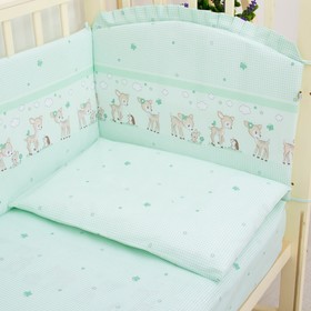 

Комплект в кроватку «Оленята», 6 предметов, цвет салатовый