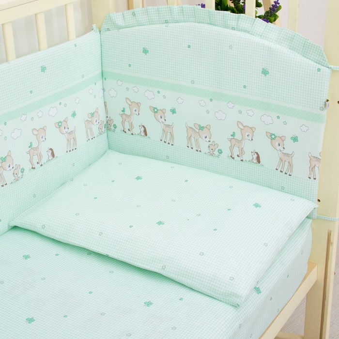 Комплект "Оленята" 6 предметов, цв салатовый, бязь хл100 627/3