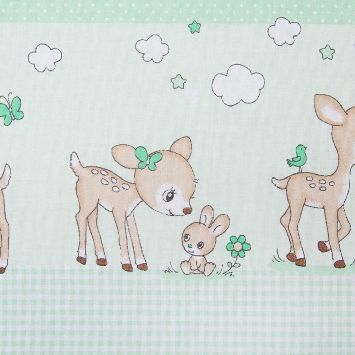 Комплект "Оленята" 6 предметов, цв салатовый, бязь хл100 627/3