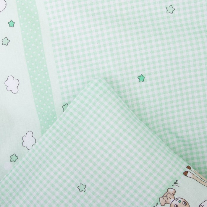 Комплект "Оленята" 6 предметов, цв салатовый, бязь хл100 627/3