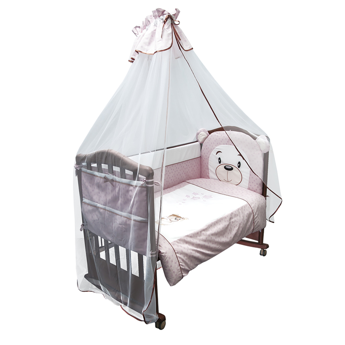 Борт "Умка"размер 360х43, цв розовый, ранфорс хл100, холлофайбер 400гм 176/2