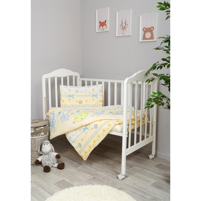 Детское постельное бельё "Акварель" 100х140, 110х140, 60х40, цв голубой, бязь хл100 306/1