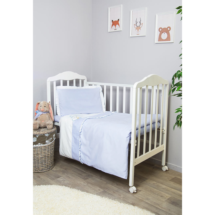 Детское постельное бельё "Пушистик" 100х140, 110х140, 60х40, цв голубой, сатин хл100 310/1