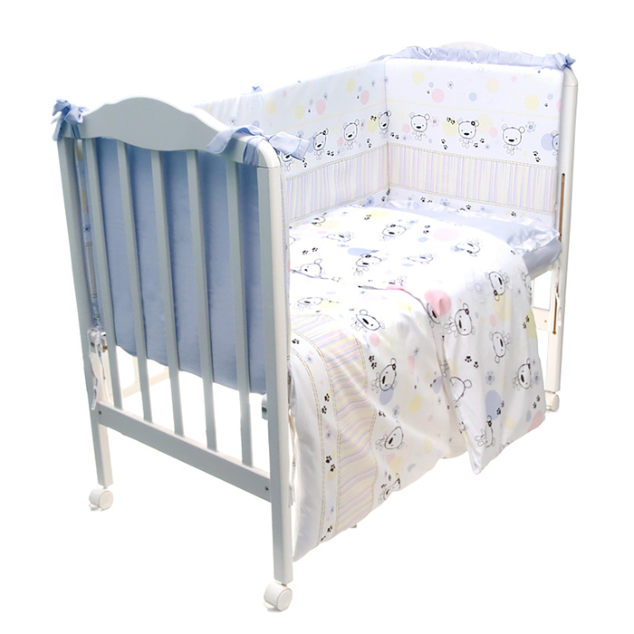 Детское постельное бельё "Конфетти" 60х40, 100х143, 112х148, цв голубой, сатин хл100 314/1