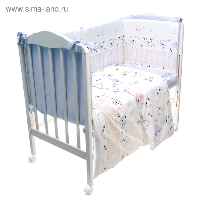 фото Детское постельное бельё «конфетти», размер 110×143 см, 112×148 см, 40×60 см, цвет голубой сонный гномик