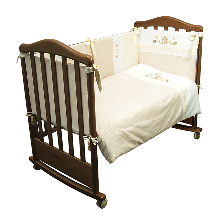 Детское постельное бельё "Кантри" 100х140, 110х140, 60х40, цвет бежевый, сатин хл100 (арт. 317/4)