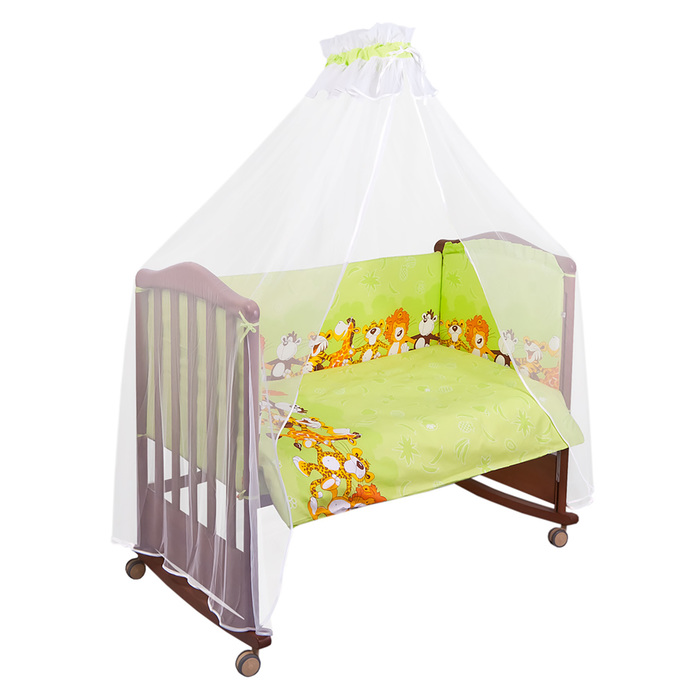 Детское постельное бельё "Африка" 100х140, 110х140, 60х40, цв салатовый, бязь хл100 331/3