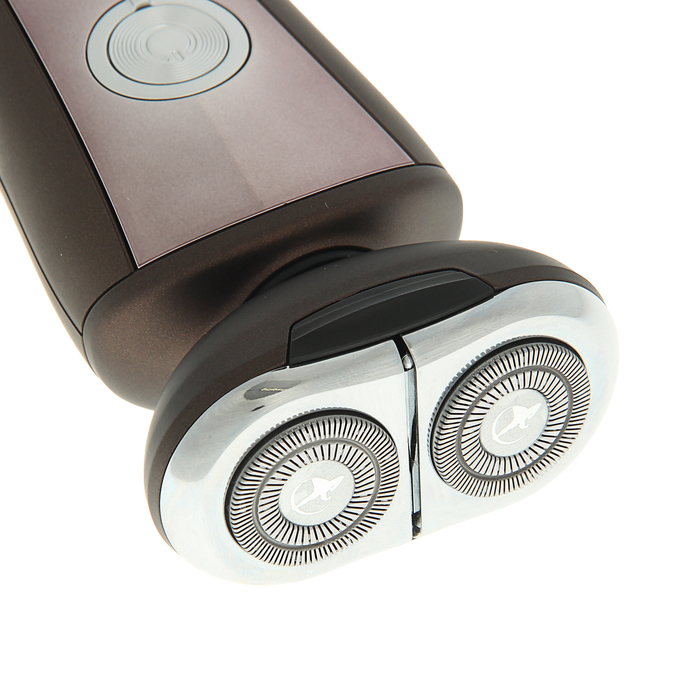 Электробритва МИКМА 256Р, 3 Вт, роторная, сухое бритье, аккумулятор, коричневая