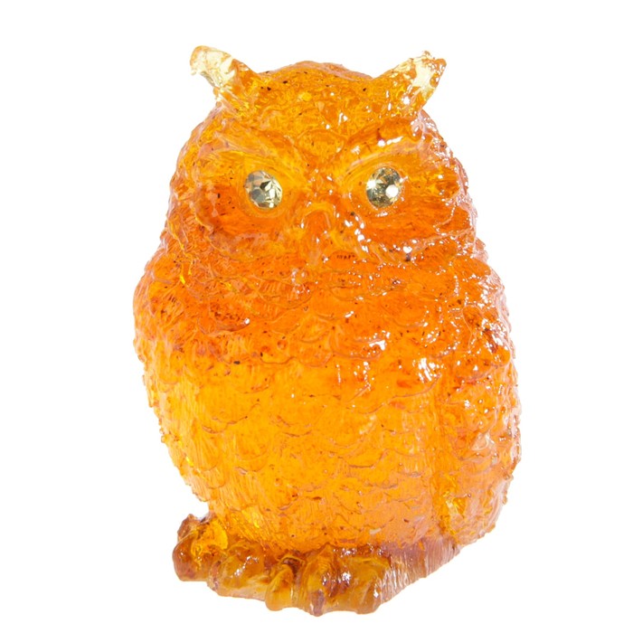 Сувенир "Филин охотник", высота 5 см, янтарь