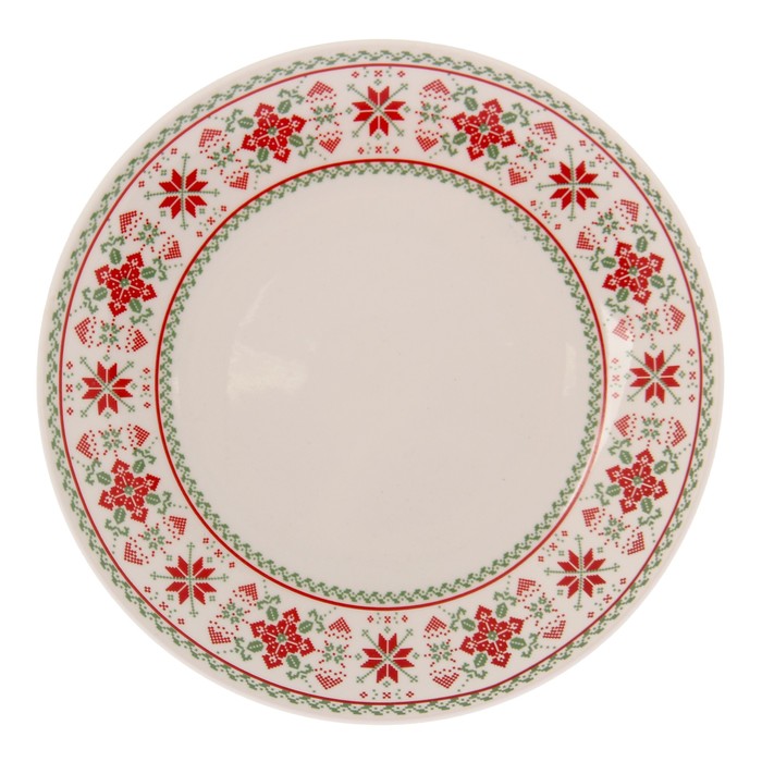 Тарелка мелкая 19 см "Соната. Новогодний узор", рисунок МИКС