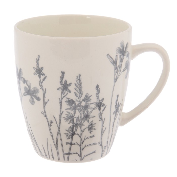 Набор посуды "Соната. Гербарий травы", 16 предметов, цвет серый