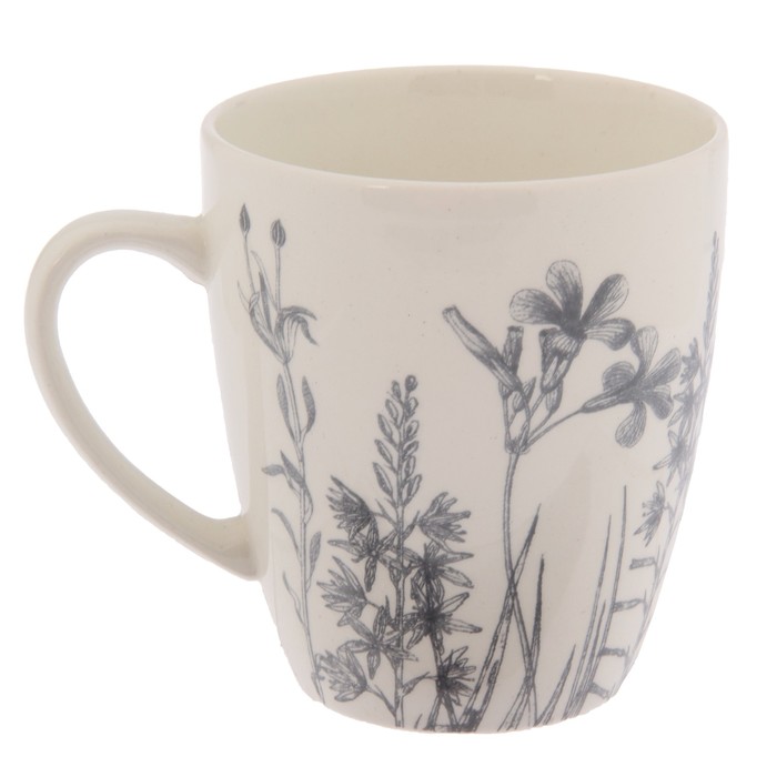 Набор посуды "Соната. Гербарий травы", 16 предметов, цвет серый