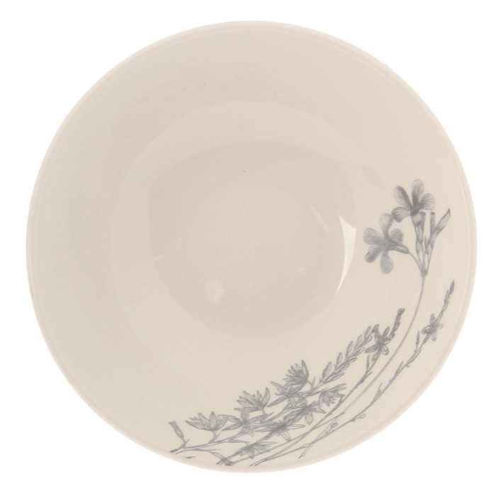 Набор посуды "Соната. Гербарий травы", 16 предметов, цвет серый