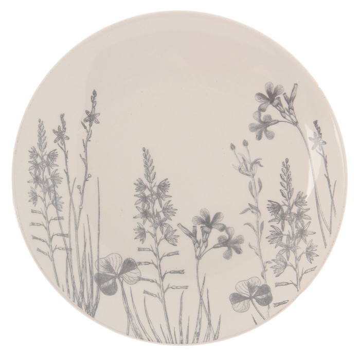 Набор посуды "Соната. Гербарий травы", 16 предметов, цвет серый