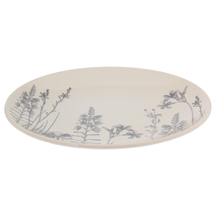 Набор посуды "Соната. Гербарий травы", 16 предметов, цвет серый