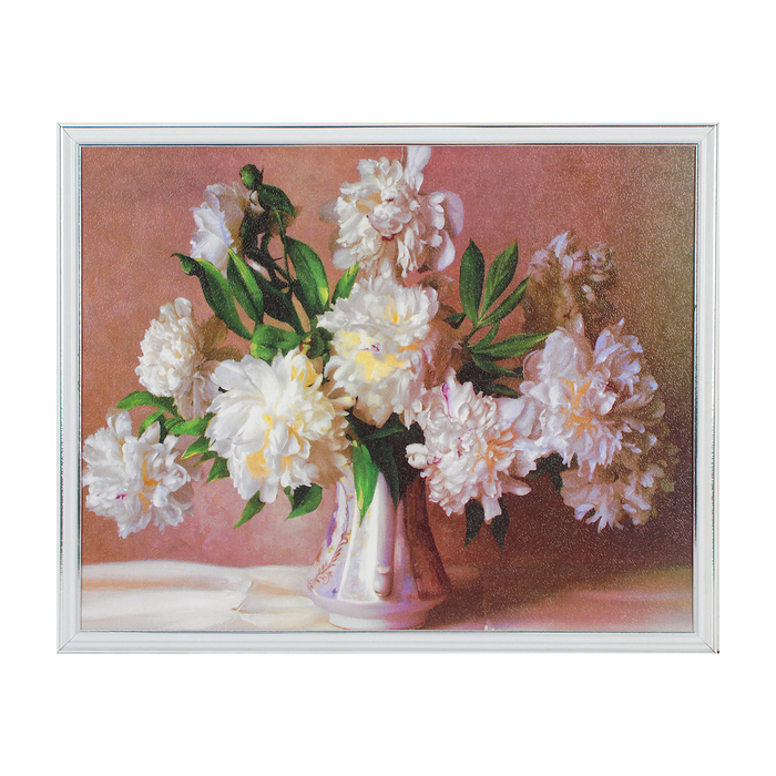 Картина "Белые пионы" 42х52 см