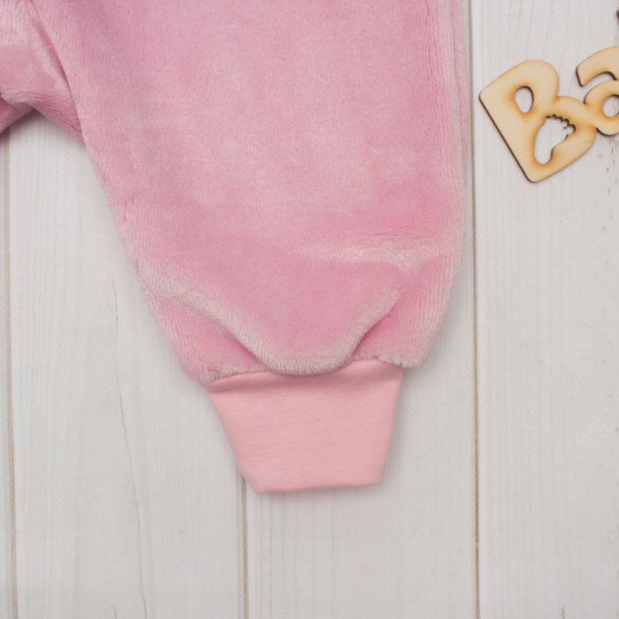 Комбинезон с капюшоном Крошка Я "Доченька" велсофт, рост 68-74см (6-9мес)