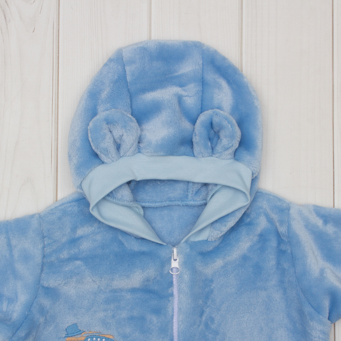 Комбинезон с капюшоном Крошка Я "Слоник" велсофт, рост 62-68см (3-6мес)