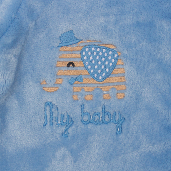 Комбинезон с капюшоном Крошка Я "Слоник" велсофт, рост 62-68см (3-6мес)