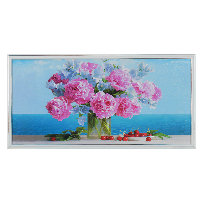 Картина "Георгины" 36х72 см