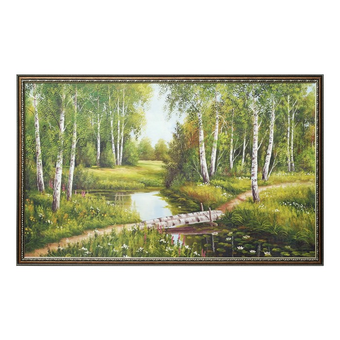 Картина "Мостик" 64х104 см рамка микс