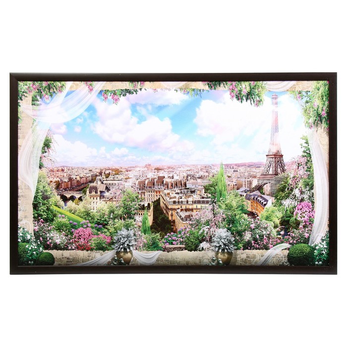 Картина "Вид с балкона" 64х104 см рамка микс