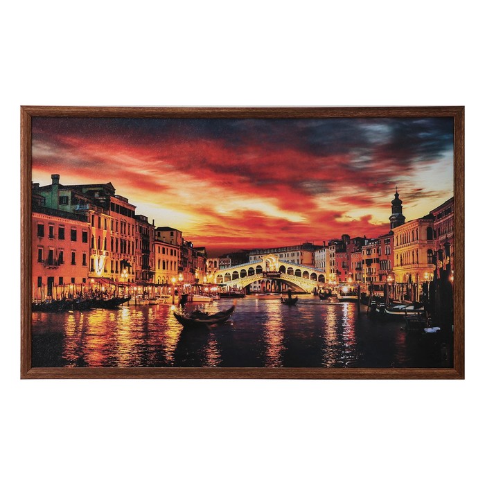Картина "Венеция на закате" 64х104 см рамка микс