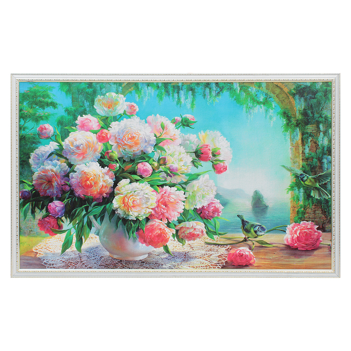 Картина "Цветы на окне" 64х104 см