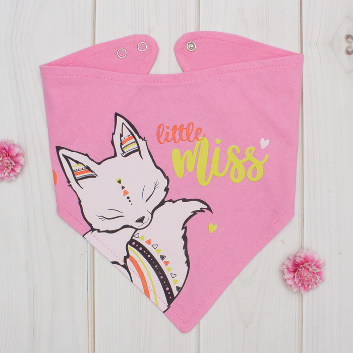 Нагрудник-платок Я "Little miss" розовый