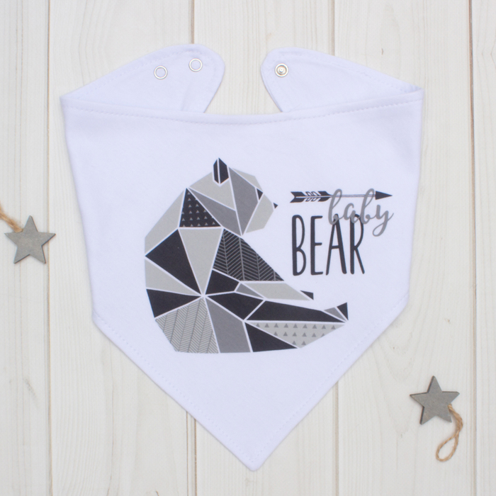 Нагрудник-платок Крошка Я "Baby bear" белый
