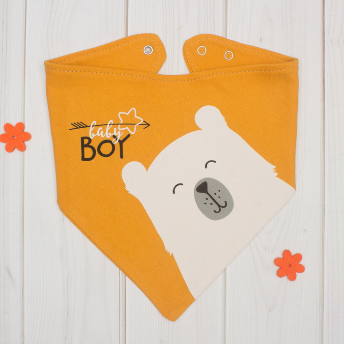 Нагрудник-платок Крошка Я "Baby bear" желтый