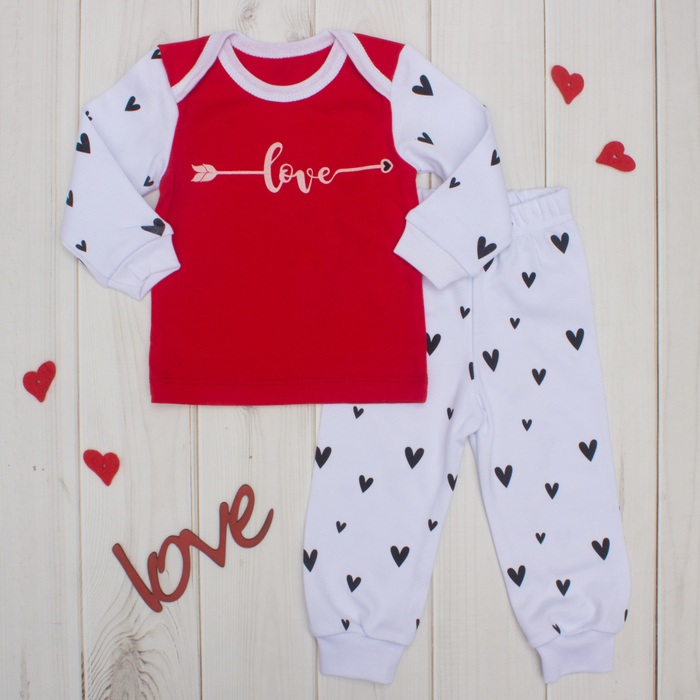 Костюм детский Крошка Я "LOVE" красн, рост 74-80см (9-12мес)