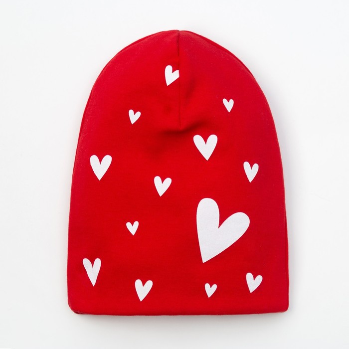 Чепчик (шапочка) Крошка Я "LOVE" красн, р-р 44 (6-9 мес)