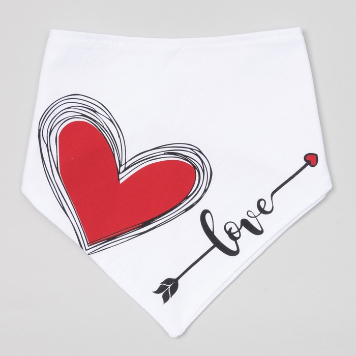 Нагрудник-платок Крошка Я "LOVE" белый