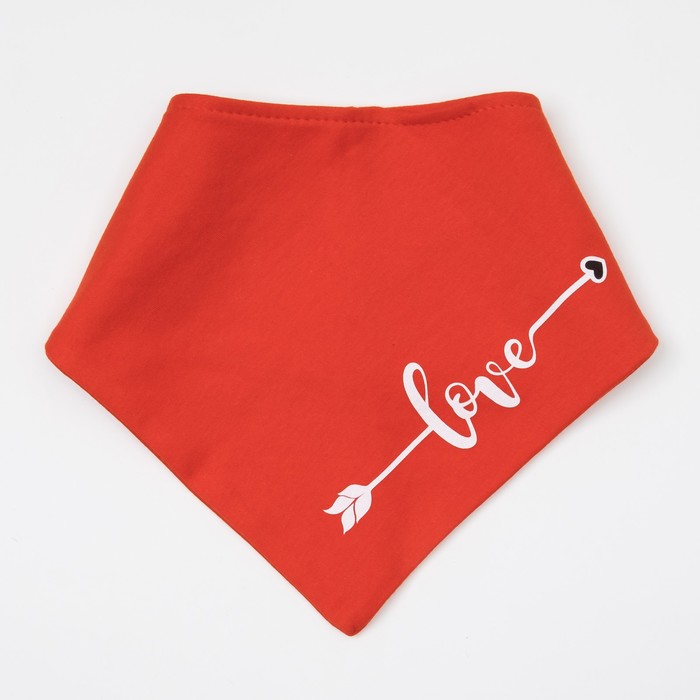 Нагрудник-платок Крошка Я "LOVE" красный