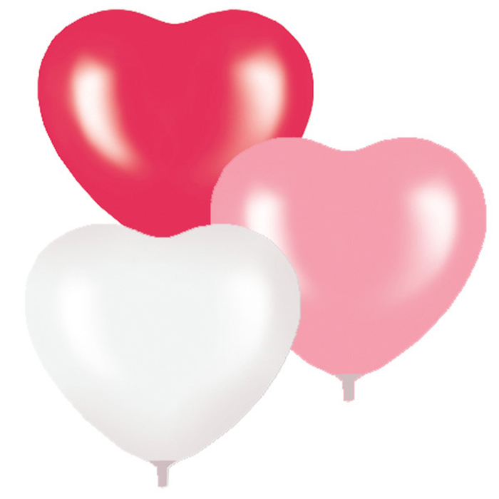 Шар латексный 10", сердце, пастель, набор 50 шт, МИКС 3 цв.