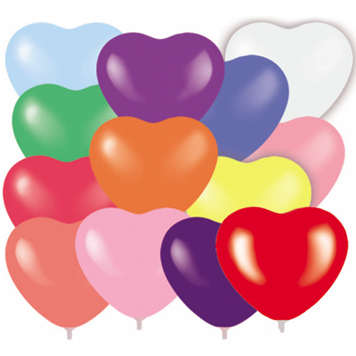 Шар латексный 10", сердце, пастель декоратор, набор 50 шт, МИКС