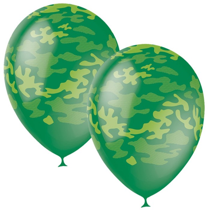 Шар латексный 12" "Милитари", декоратор, 5-сторонний, набор 25 шт.