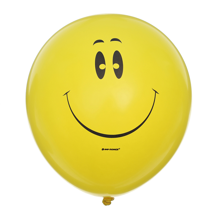 Набор шаров 12" "Смайл", пастель, 1 ст., 5 шт., цвет желтый