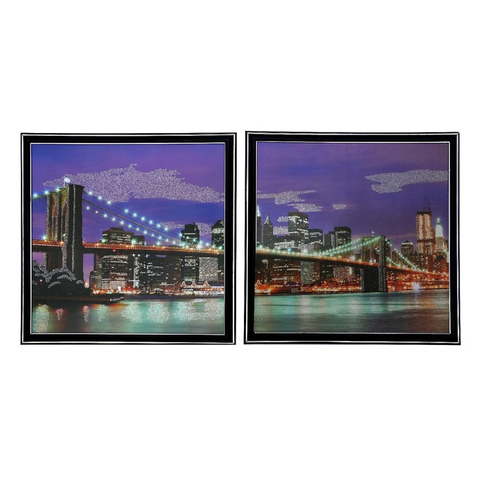 Картина модульная в раме "Город" (36х36-2шт) 36х72 см