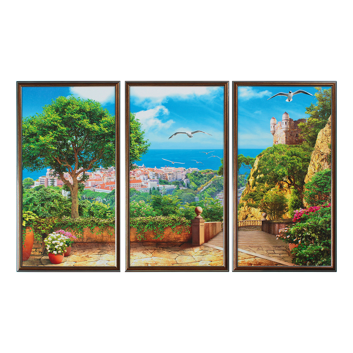 Картина модульная в раме "Красота природы" (36х63- 3 шт)  63х108 см