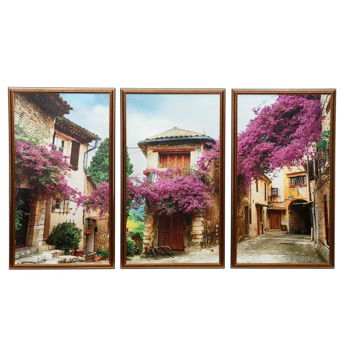 Картина модульная в раме "Улочка" (33х63- 3шт)  60х100 см