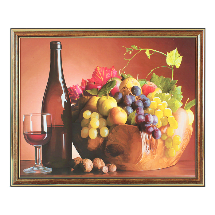 Картина "Натюрморт с вином" 39х31 см