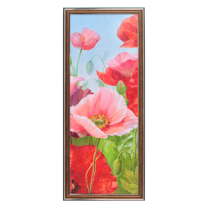 Картина "Разноцветные маки-2 " 23х53 см