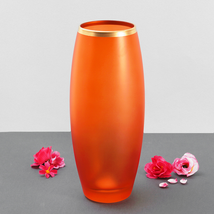 Ваза "Унисон" оранжевая 8х11х26 см