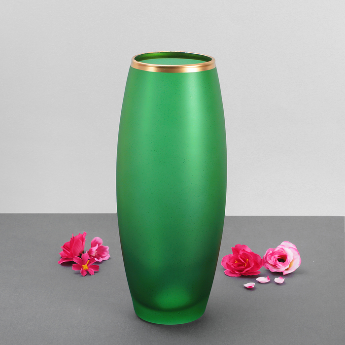 Ваза "Унисон" зелёная 8х11х26 см